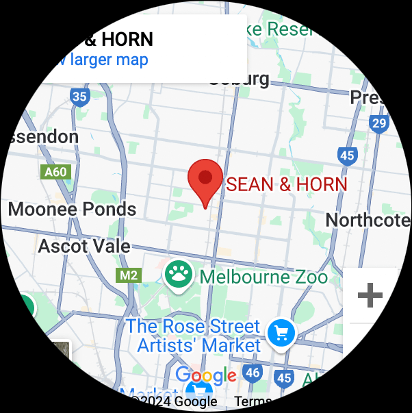 Google Maps icon for directions to the SEAN & HORN factory