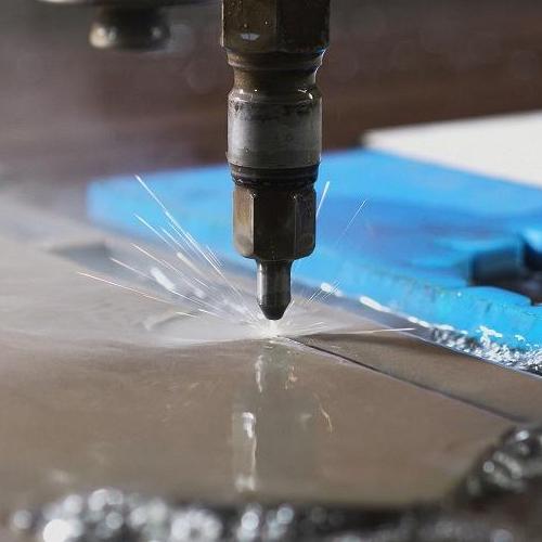 Water jet CNC in action