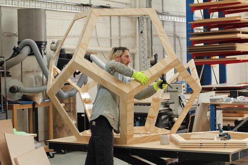 Assembling a CNC cut plywood dodecahedron
